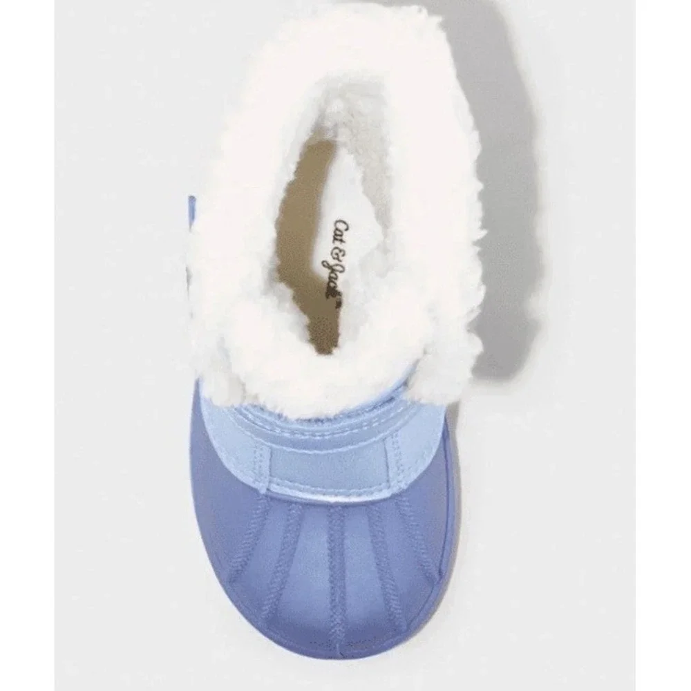 Cat & Jack Toddler Toddler Girl's Size 9 Blue Winter Boots Faux Shearling